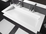 Plan vasque Design caniveau, sur mesure, Largeur 100 à 200 cm x Profondeur 40 à 60 cm, résine minérale ACRYSTONE® SOLID-SURFACE Finition lisse, Livraison Offerte et Rapide.